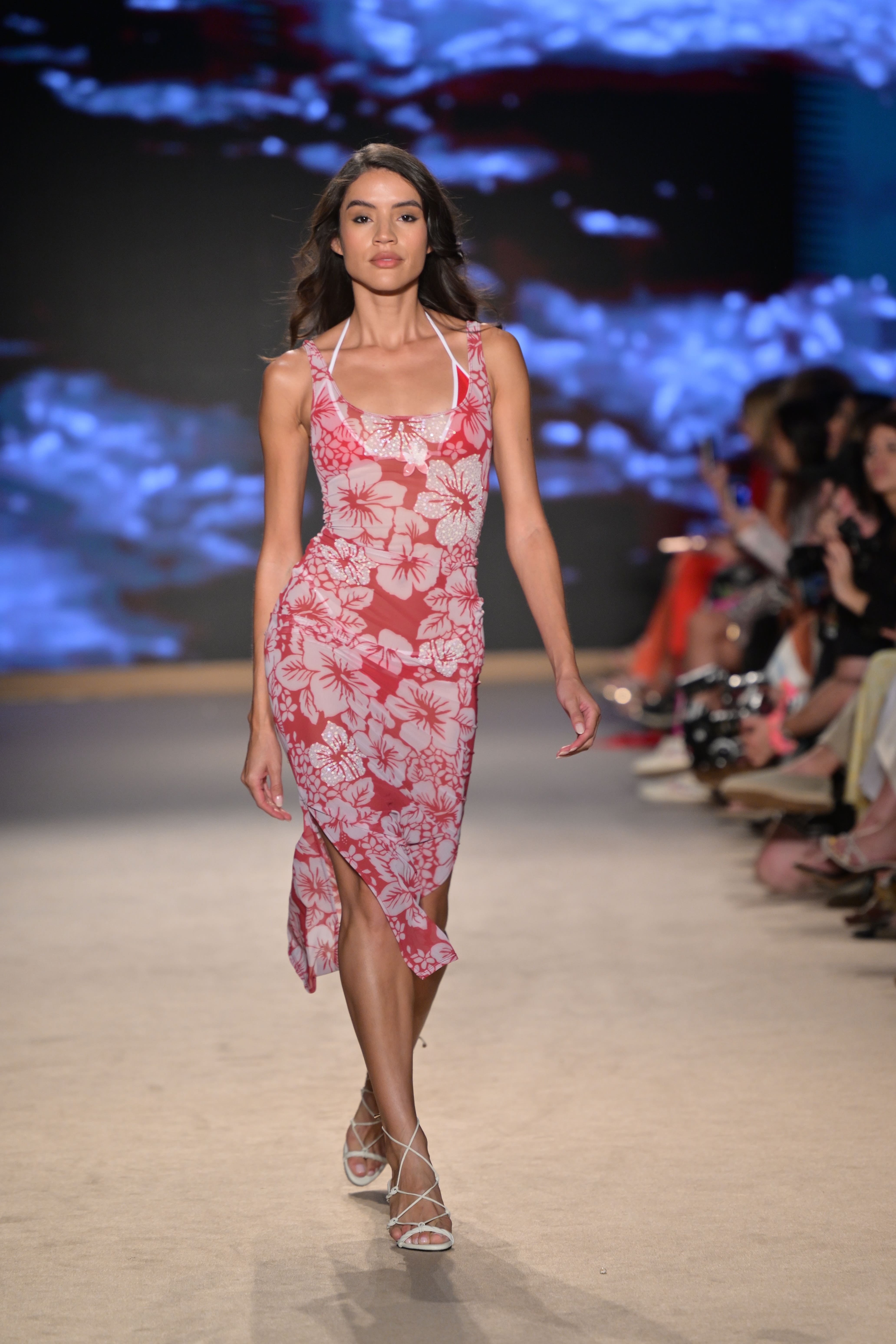 Roselle Mesh Dress - Hibiscus