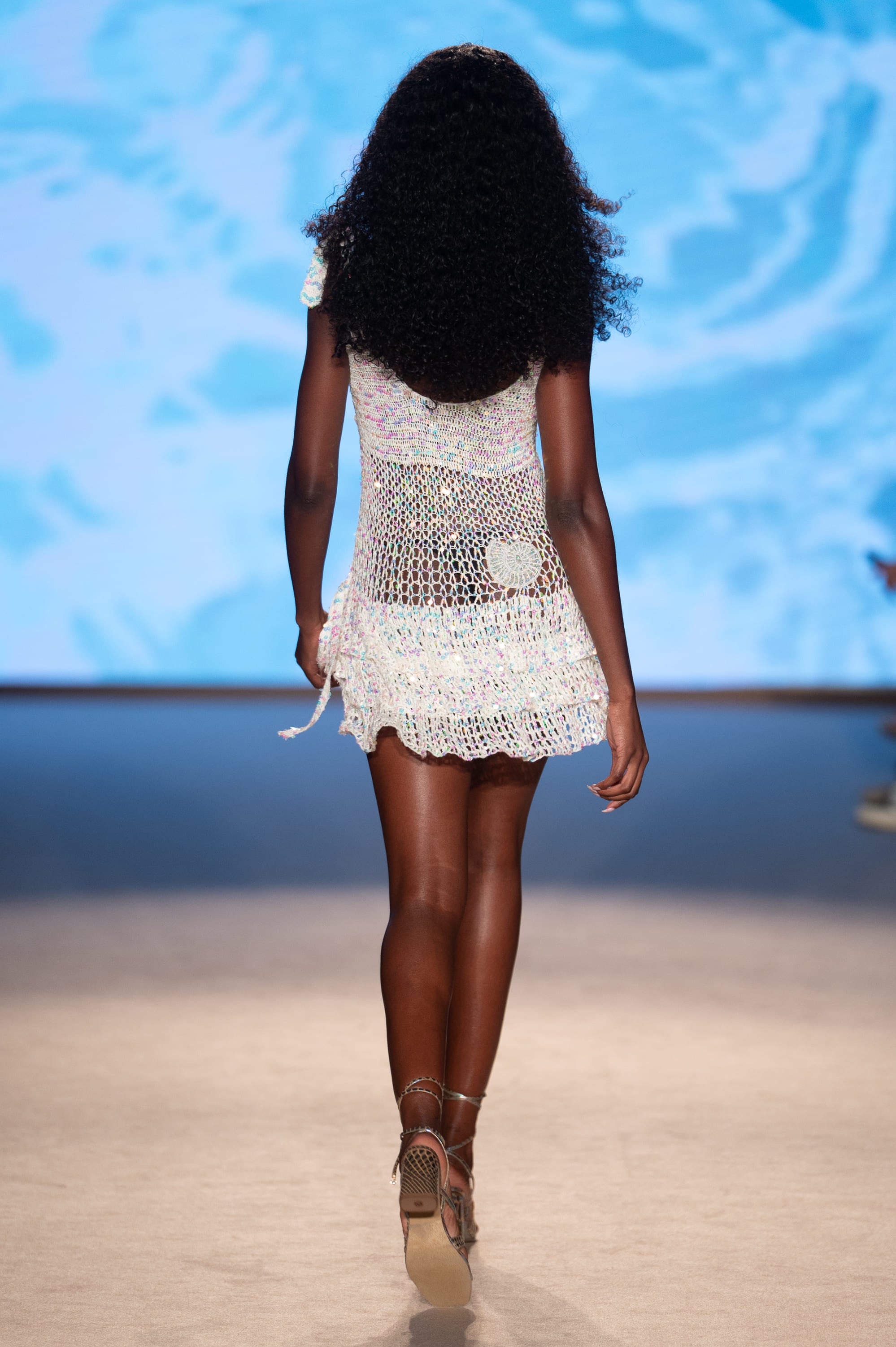 Mini mermaid dress - White crochet