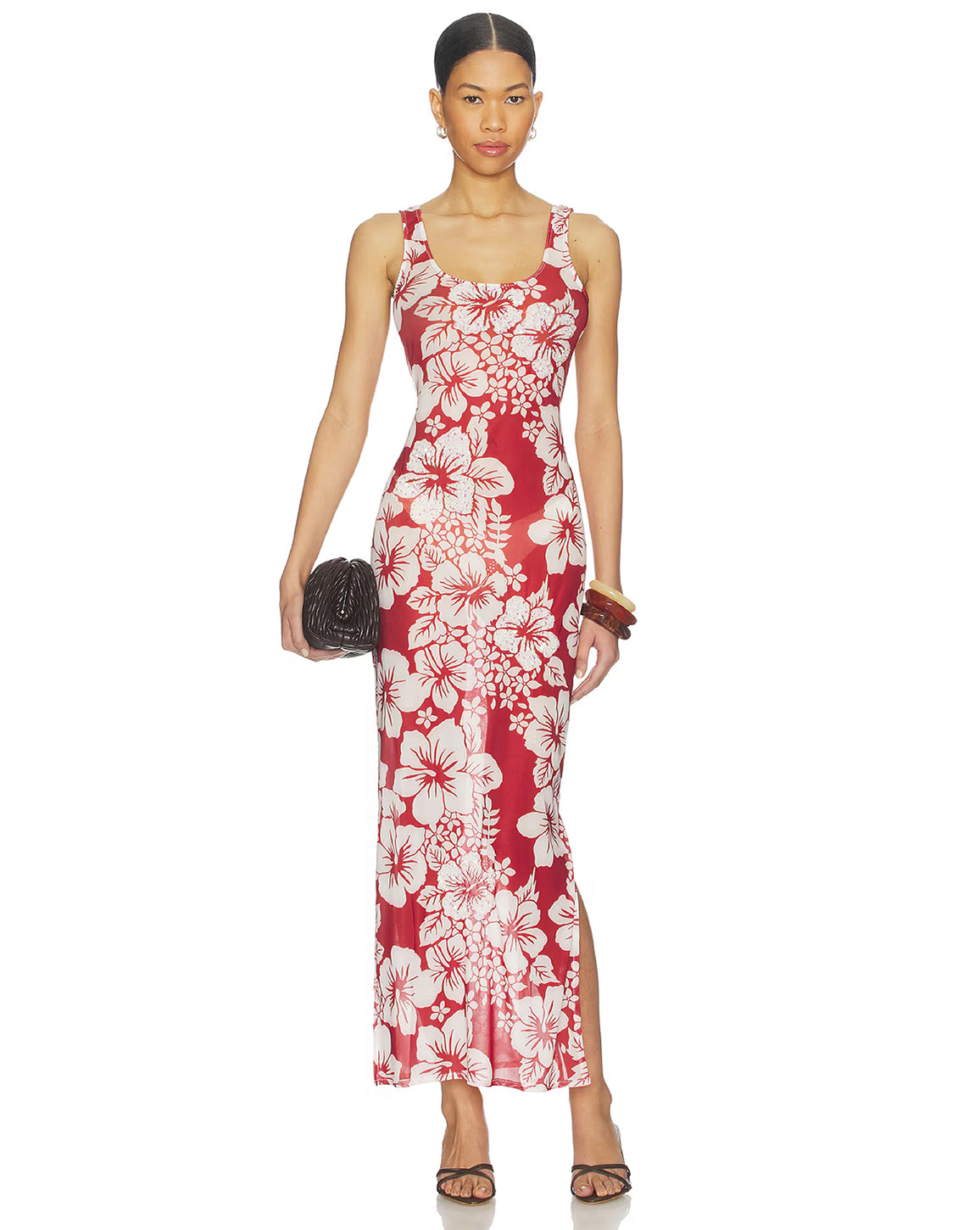 Roselle Mesh Dress - Hibiscus