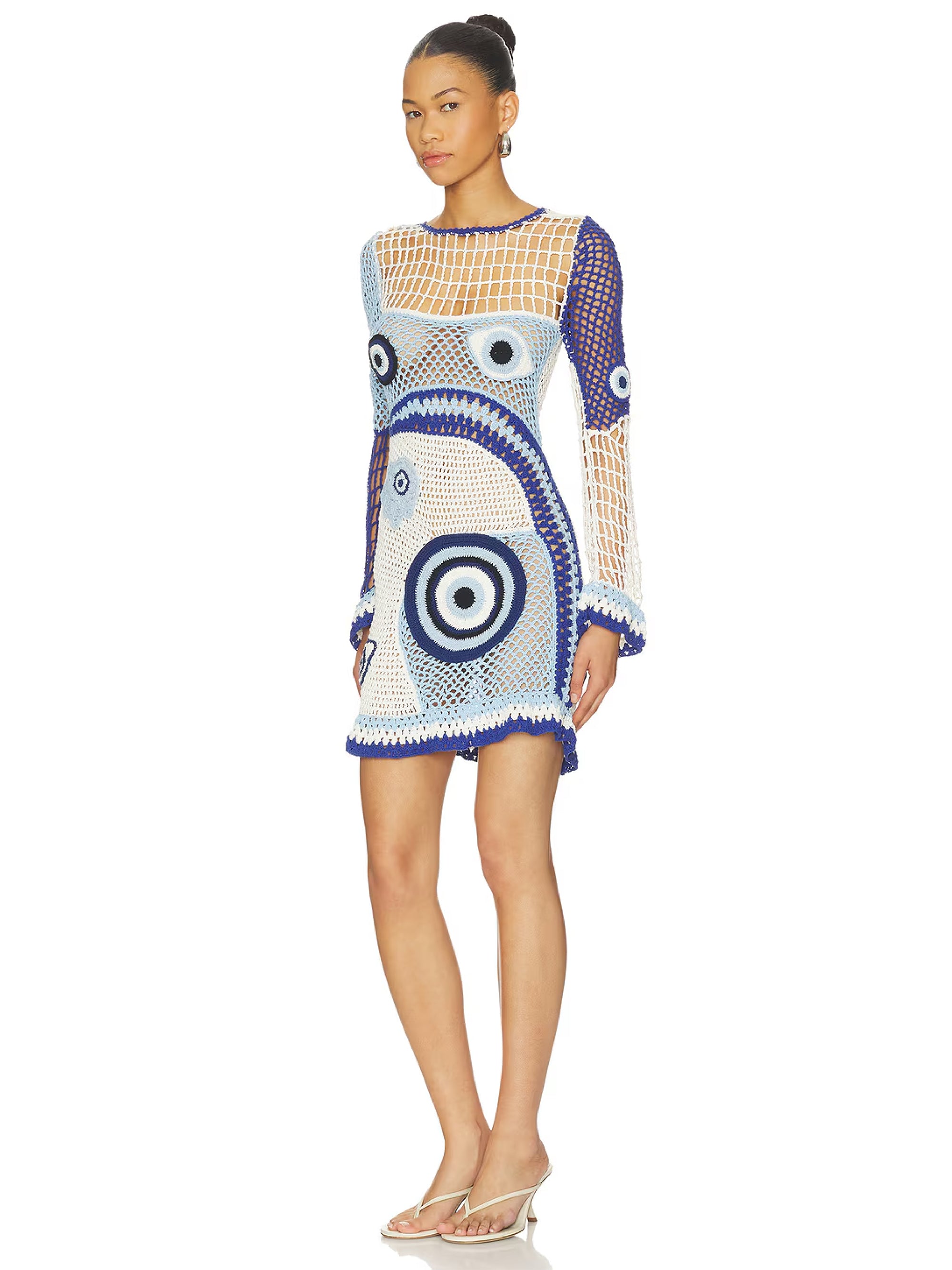 dream crochet dress in coral reef leslie amon Leslie Amon Dream Crochet Dress in Coral Reef