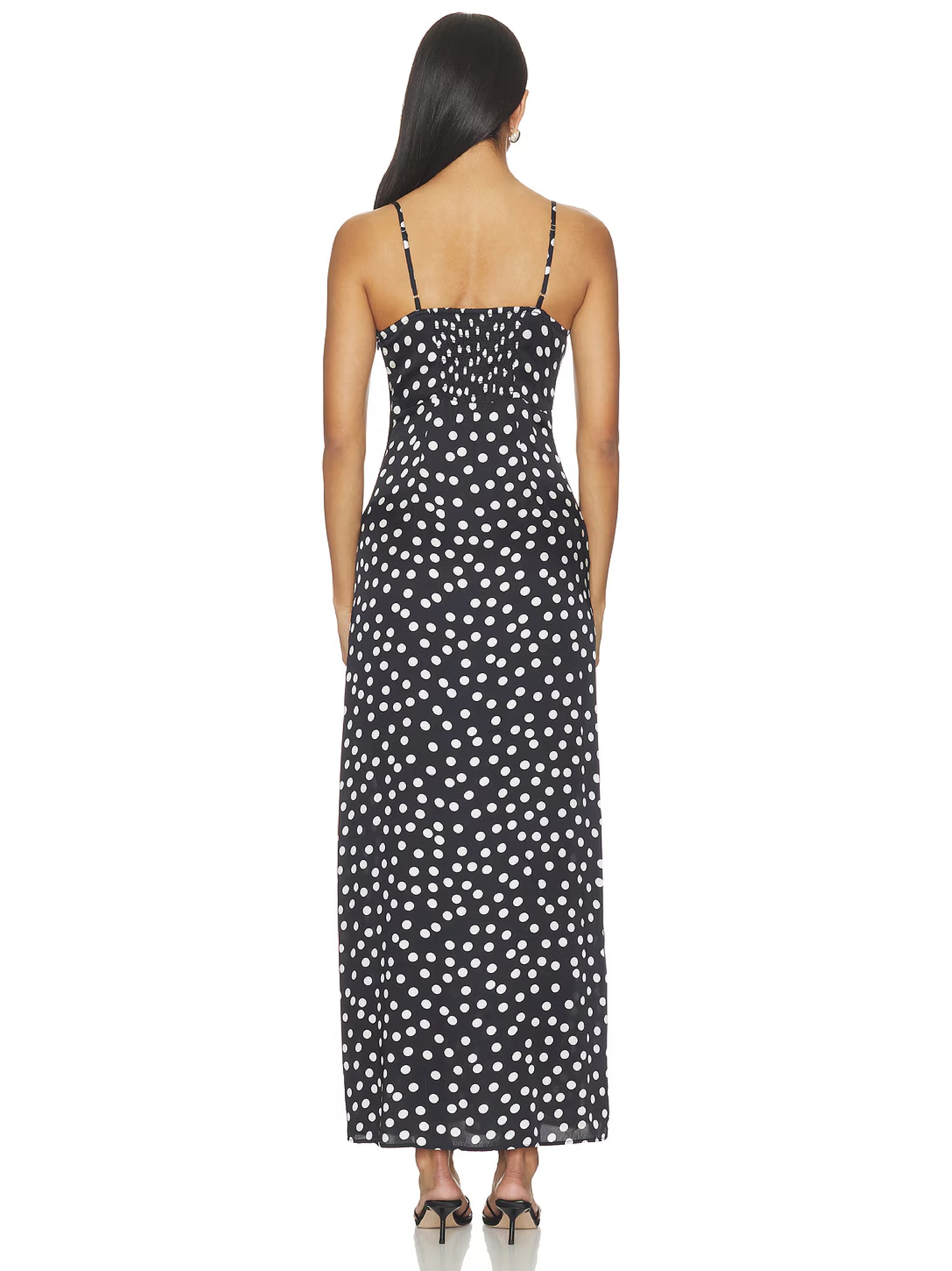 Slip Dress Black Polka