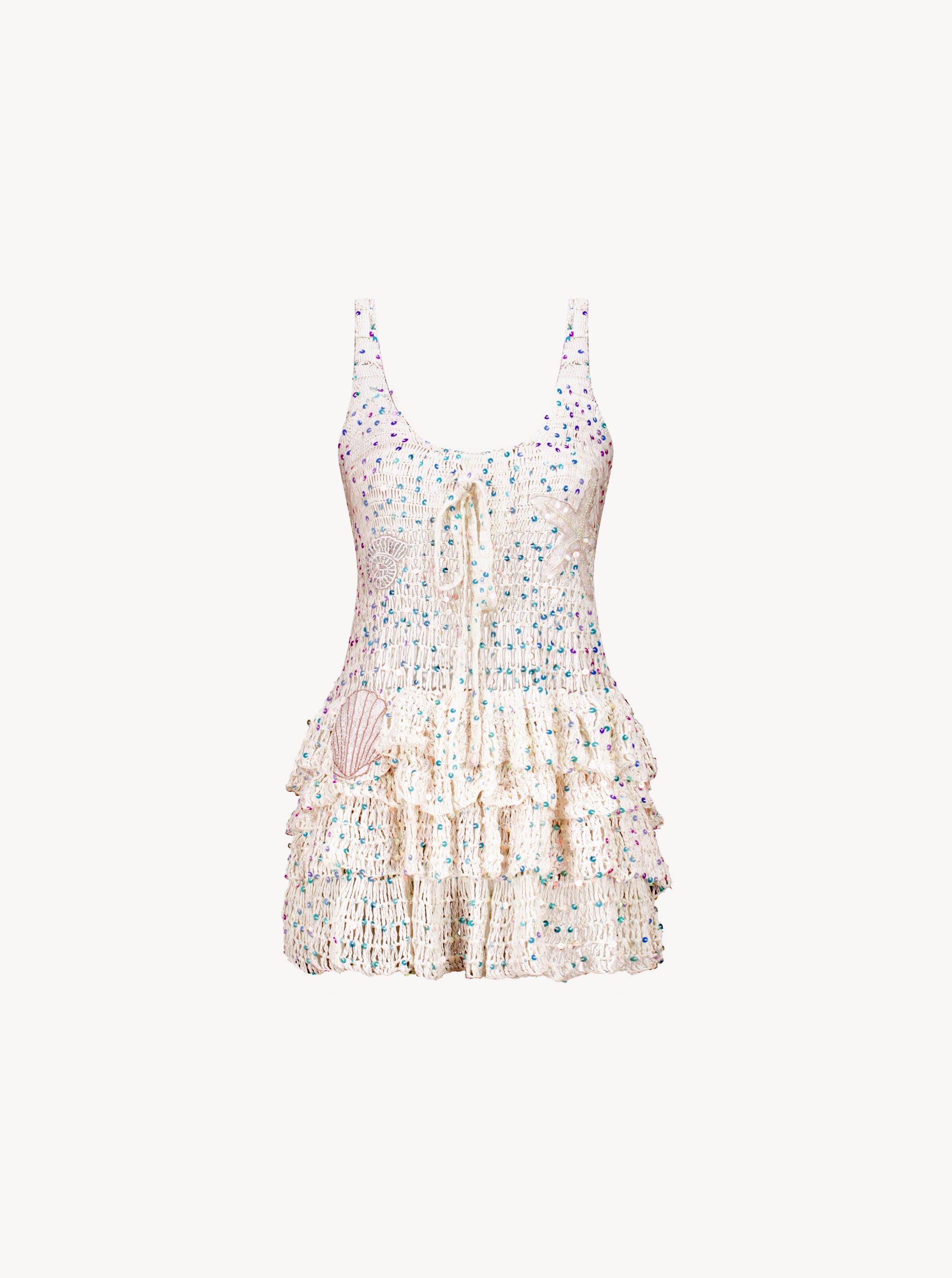 Mini mermaid dress - White crochet