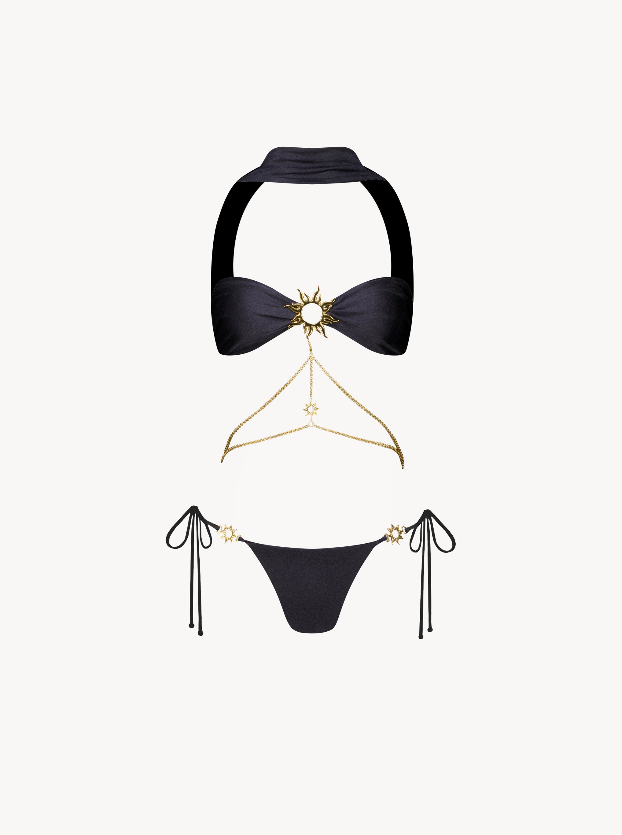 Bandeau sun bikini - Black