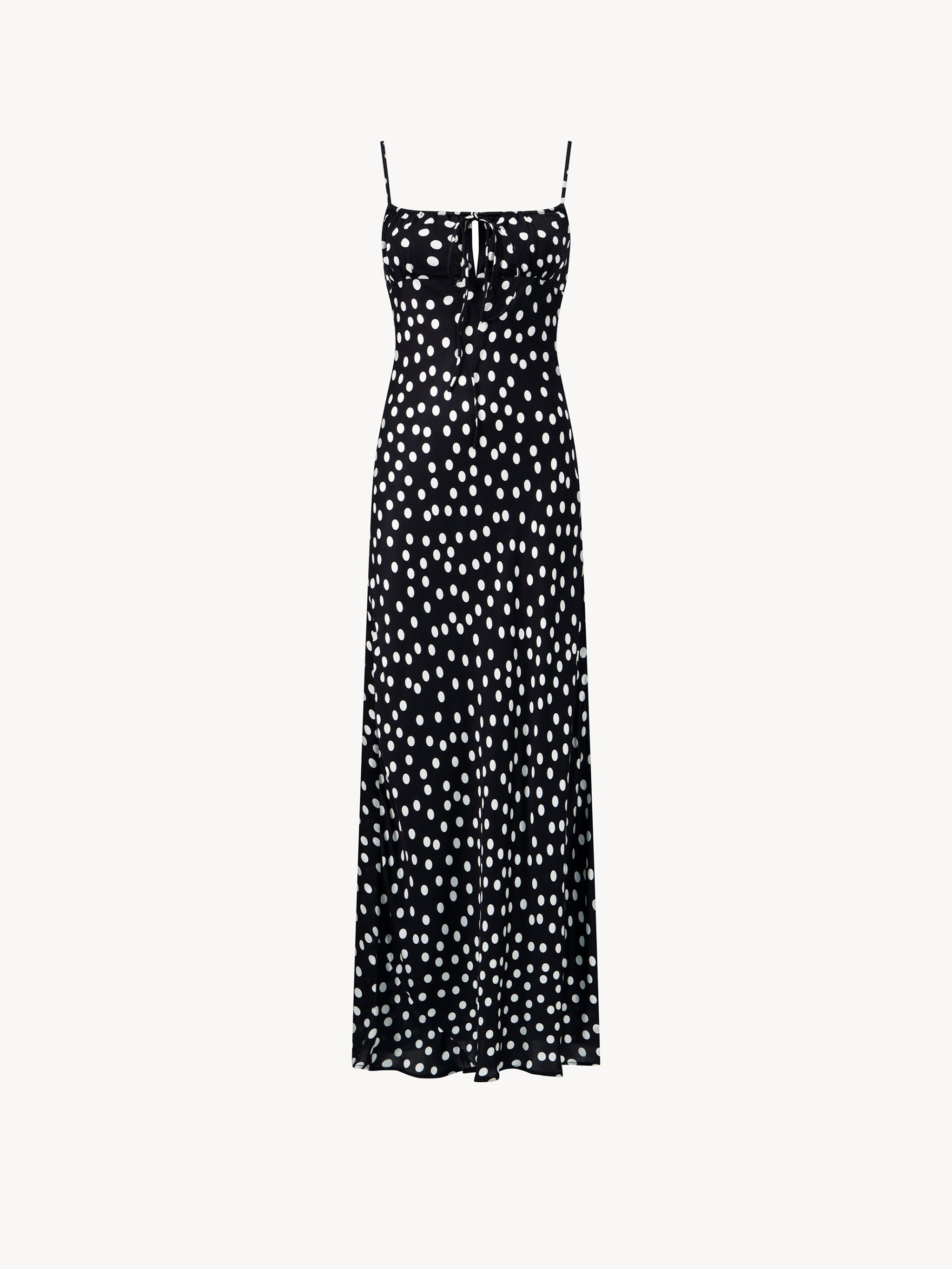 Slip Dress Black Polka