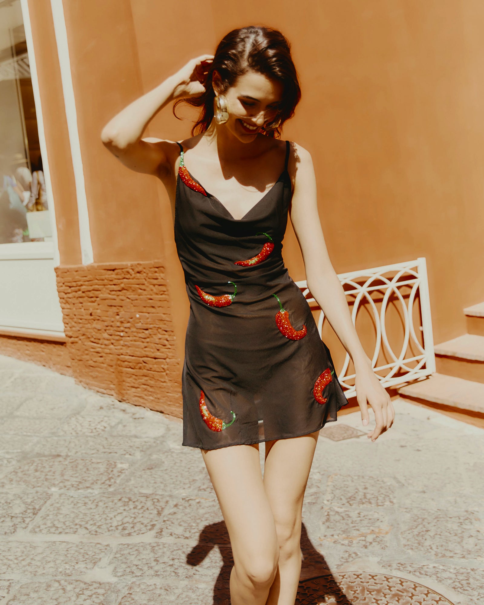 leslie amon tutti frutti beaded mini dress Leslie Amon - Tutti Frutti Mini Dress by Leslie Amon