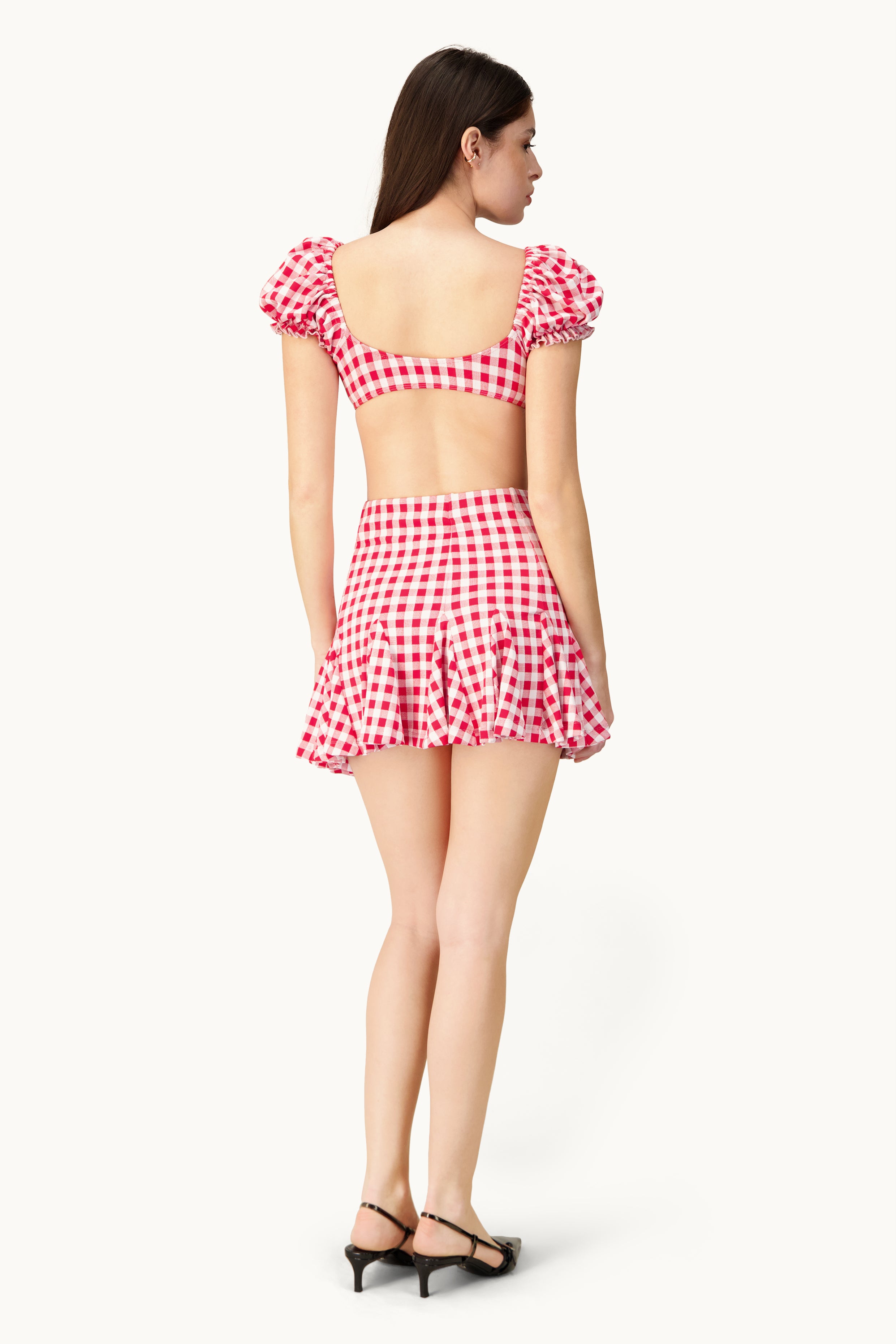 Marylin mini skirt - Red and white gingham