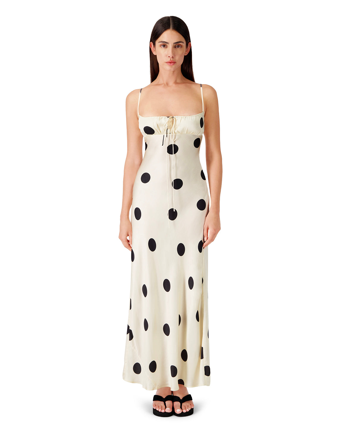 Slip Dress - Cream Polka