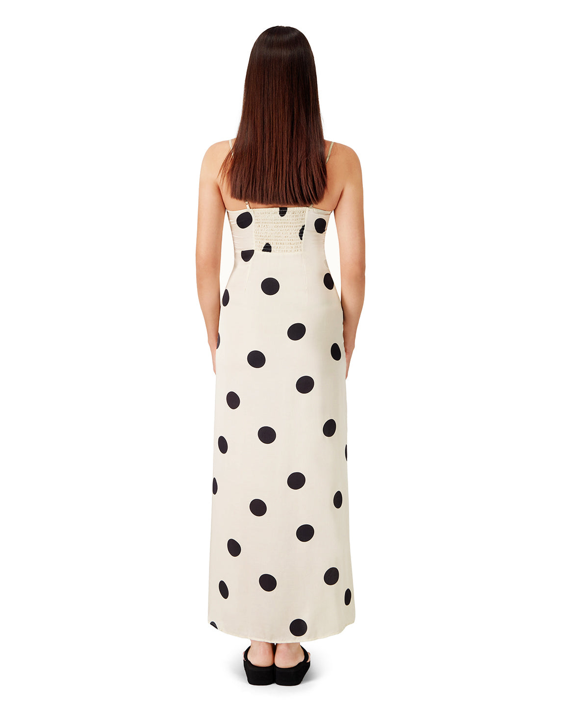 Slip Dress - Cream Polka
