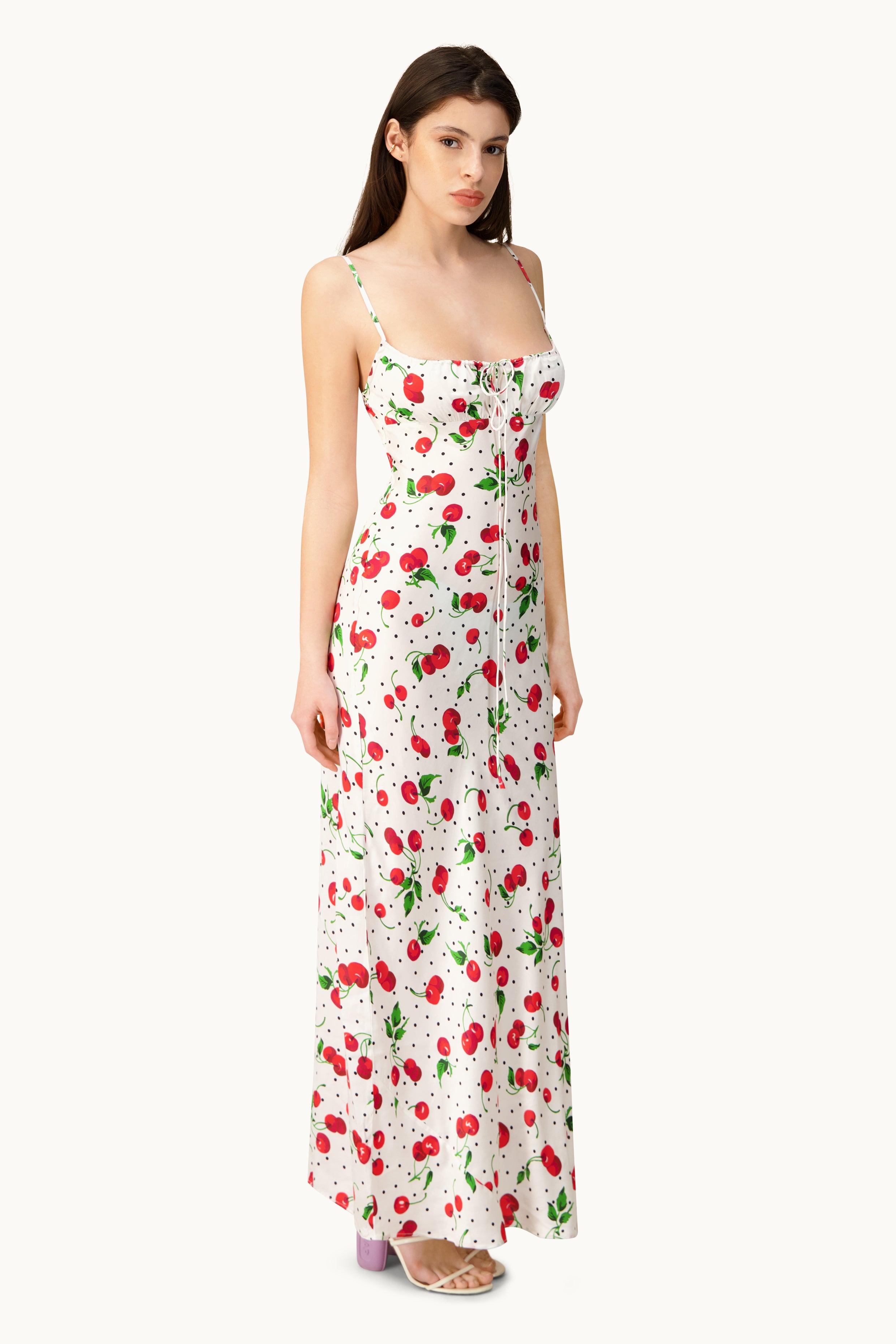 Slip maxi dress - White cherry