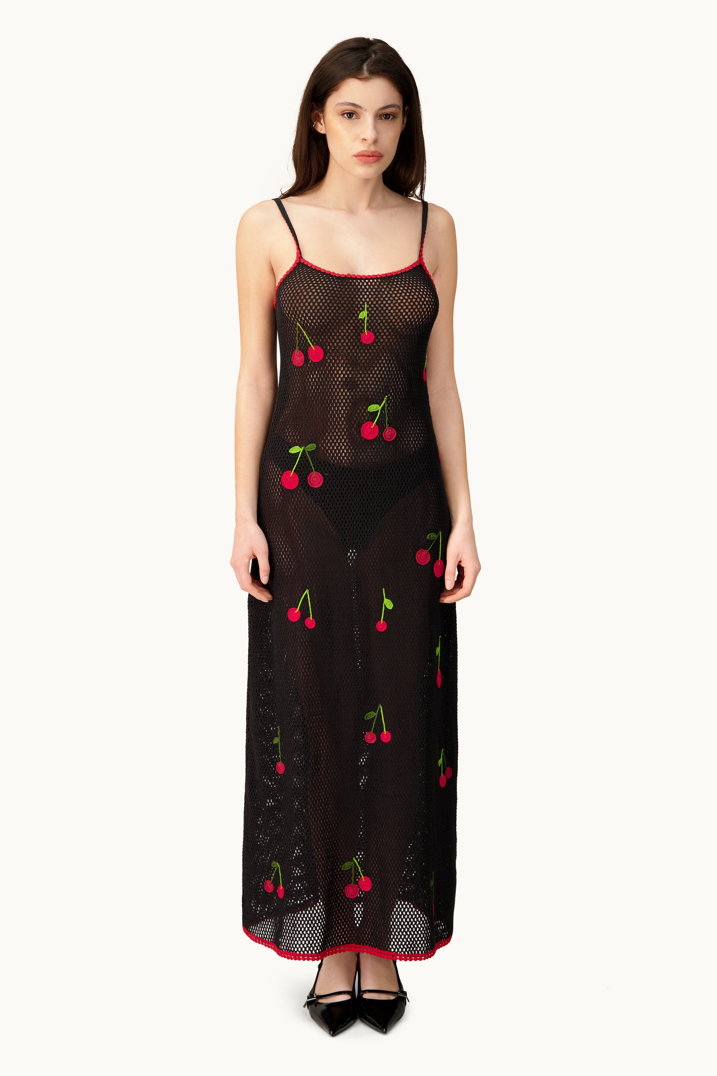 Treasure cherry maxi dress - Black